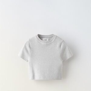 Zara Light Gray Kids Gray Marl Top